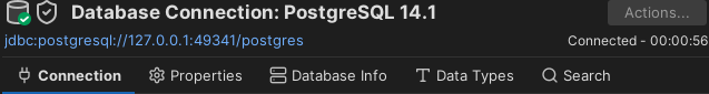 Object view tab showing connection details