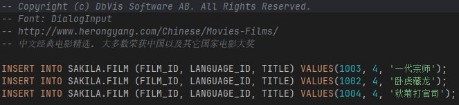 Screenshot of charsets and fonts settings in SQL editor