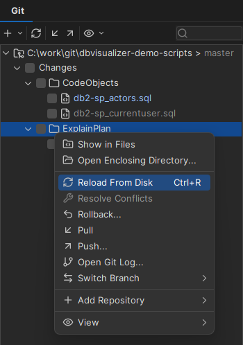 Reload changes from disk