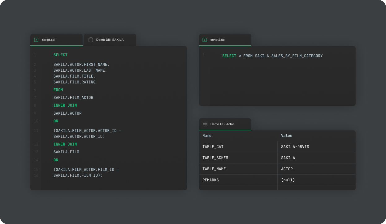 Working with tabs